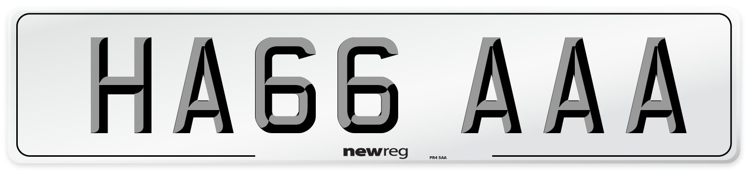 HA66 AAA Number Plate from New Reg